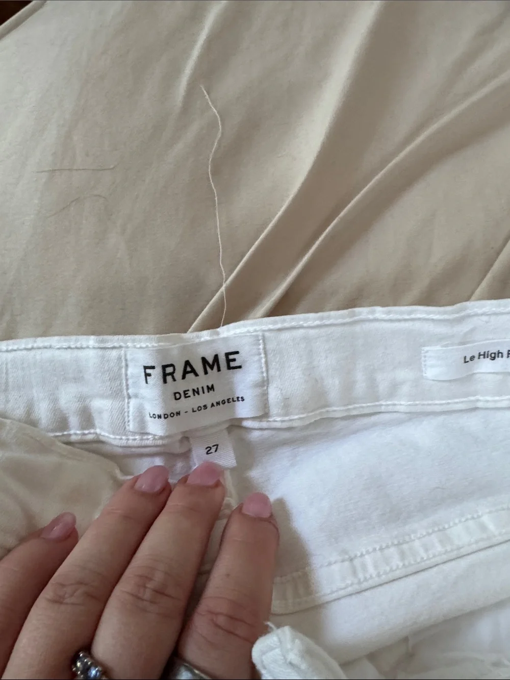 Frame Denim White Le High Flare Jeans Size 27